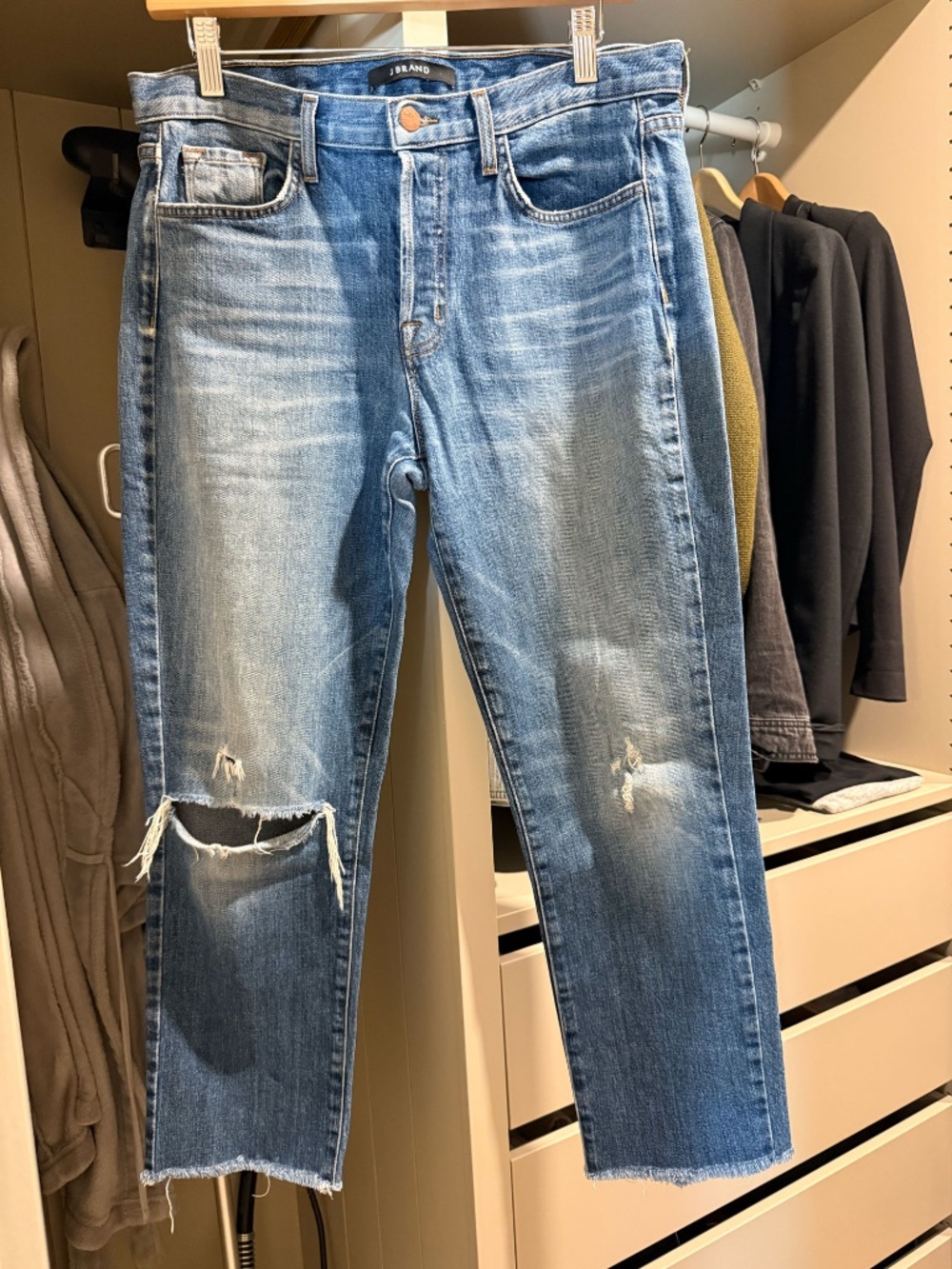 J Brand Georgia Distressed Slim Boyfriend Jeans 29